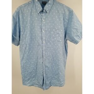 Van Heusen Mens Button Up Shirt Blue Sail‎ Boat XL 17 - 17 ½ Short Sleeve